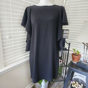 BCBGMAXAZRIA black solace ruffle sleeve dress size 4